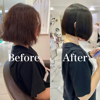 ショート カラー パーマ 寺内 紳悟のヘアスタイル