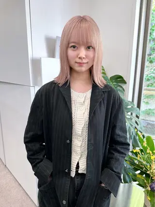 ミディアム カラー Cinq所属・ハイライト🌟/ ボブ/豊田のヘアスタイル