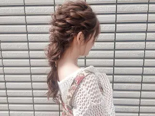 ロング カラー パーマ ヘアアレンジ 透明感♡︎♡︎ 佐々木早苗のヘアスタイル