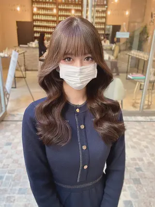 ロング カラー 顔周り似合わせ・巻け るレイヤー水谷航大のヘアスタイル