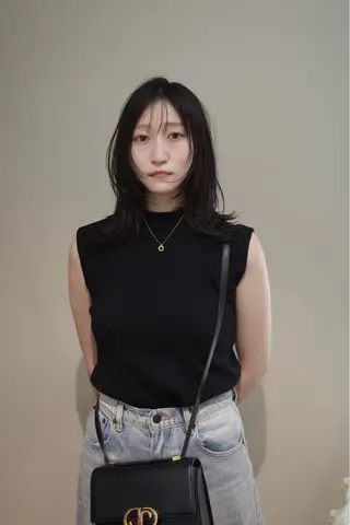 セミロング カラー レイヤーカット nude ヘア大和のヘアスタイル