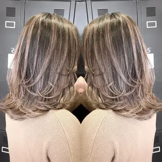 ミディアム カラー ヘアアレンジ アンドウ ユウ/ レイヤーカット/韓国のヘアスタイル