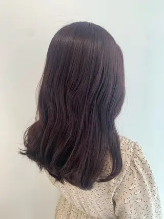 セミロング カラー 松浦ゆずき 韓国/ 診断/ダウンパーマのヘアスタイル