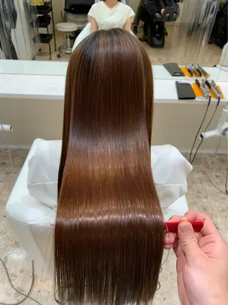 ロング 京都レイヤーカット/ 縮毛矯正/羽柴りくのマツエク・マツパデザイン