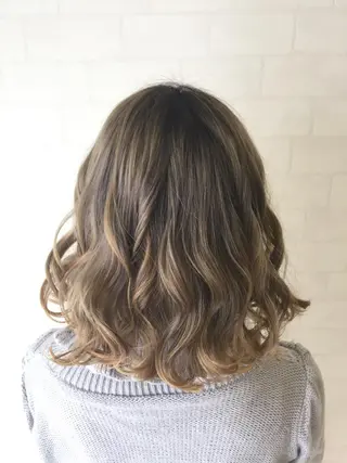 ミディアム カラー Agu hair rupia 金沢店所属・金沢美容室/ 艶髪/夜営業/JINのヘアスタイル