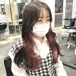 ロング カラー ヘアアレンジ 💗💗韓国レイヤー yu-ki💗💗のヘアスタイル