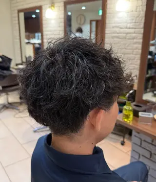 ショート パーマ メンズ Recyclage　武蔵小杉店【ルシクラージュ】所属・✨似合わせカット ✨村尾日向のヘアスタイル
