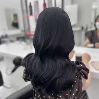 ロング カラー ヘアアレンジ 🩶niina 暗髪韓国系カラー🩶のヘアスタイル
