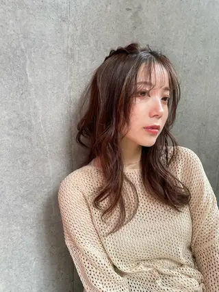 ミディアム カラー ヘアアレンジ 髪質改善/縮毛/新宿 🫧SUZUKA🫧のヘアスタイル