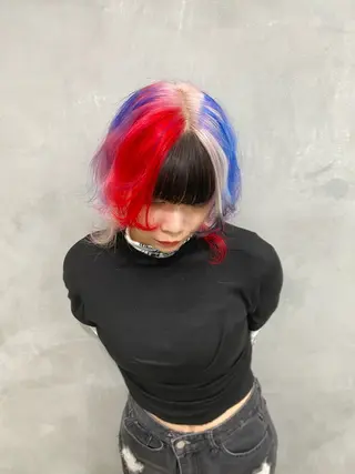 カラー ルシ🌈/ハイトーン /デザインカラーのヘアスタイル