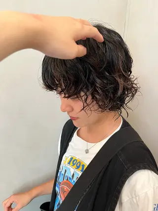 ミディアム パーマ 彩葉/ブリーチ/ カットモデル栄・伏見のヘアスタイル