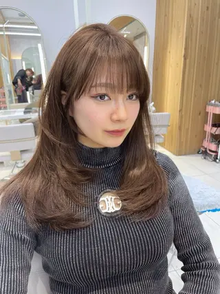 セミロング 顔周り特化/ 韓国ヘア/TAKUのヘアスタイル