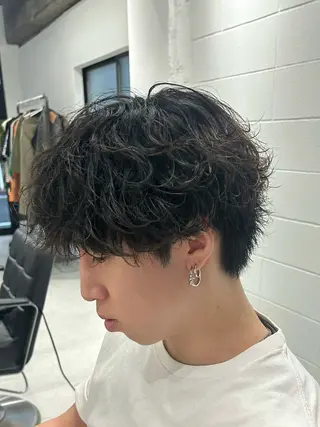 ショート パーマ メンズ fuzon kauti所属・fifth原宿店/ 川﨑やすなりのヘアスタイル