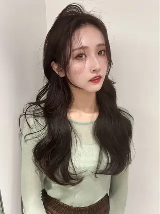 ロング カラー 韓国ハッシュカット/ 新宿/髪質改善/岡崎のヘアスタイル