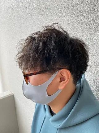 ミディアム パーマ メンズ 柳澤 和也のヘアスタイル