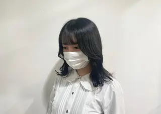 セミロング カラー たなか もえなのヘアスタイル