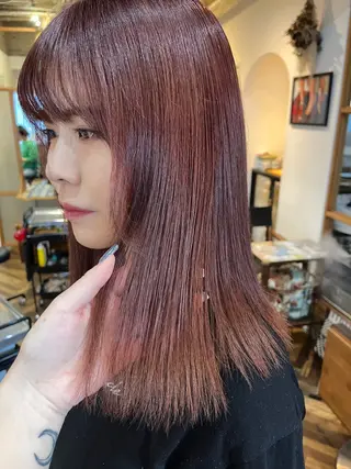 セミロング カラー HOMIE TOKYO所属・sora / 渋谷 / ハイトーンのヘアスタイル