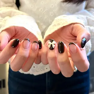 ネイル unwind ┊︎冬っぽネイル🧸のネイルデザイン