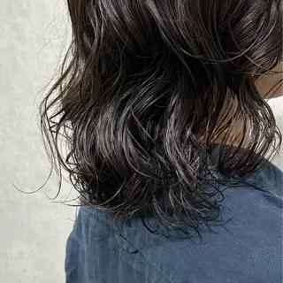 ミディアム パーマ 髪質改善ストレート /暖色カラー🎀🪞のヘアスタイル