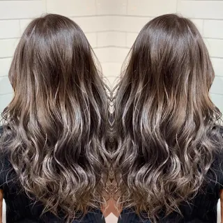 セミロング カラー ヘアアレンジ 髪質改善×ハイトーン 中田啄也のヘアスタイル