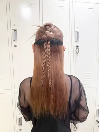 ロング アレンジ🎀暗髪🥣 FACE。らんのヘアスタイル