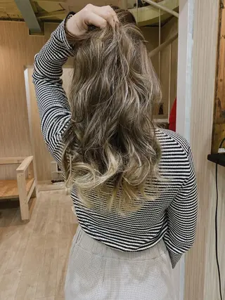 セミロング カラー パーマ ヘアアレンジ nico  原宿所属・nico【代表】 市川　拓也のヘアスタイル