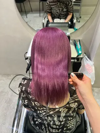 ミディアム カラー 佐川 雪月のヘアスタイル