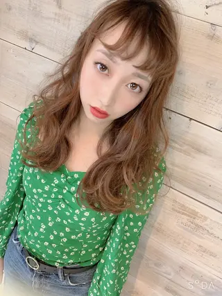 セミロング カラー ハッシュカット/ボブ /レイヤー/彩奈のヘアスタイル