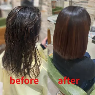 ミディアム 酸性ストレート特化× 艶髪師/及川のヘアスタイル