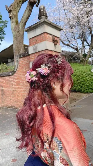 セミロング ヘアアレンジ カラー ナカシマ  アユミのヘアスタイル