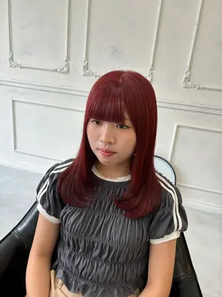 セミロング カラー fudge所属・MaisonHALU 松浦光咲のヘアスタイル