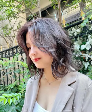 ミディアム カラー 元町神戸 國井椋介のヘアスタイル