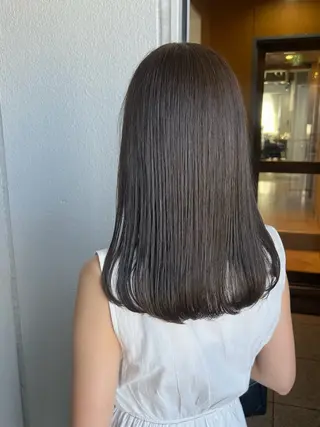 セミロング カラー akane/ボブ /オリーブ/ブラウンのヘアスタイル