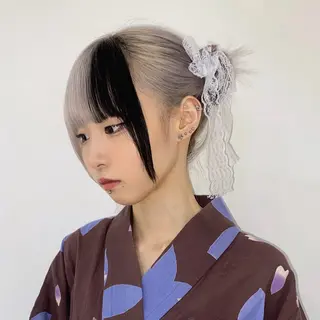 ショート カラー ヘアアレンジ ★デザインカラー ハイトーン ももか★のヘアスタイル