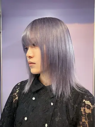 セミロング ハイトーン/ブリーチ /ウルフ⛓️MAKIのヘアスタイル