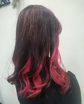 ロング カラー 推しアニメカラー🌈 ツヤ透明感カラー🦄のヘアスタイル
