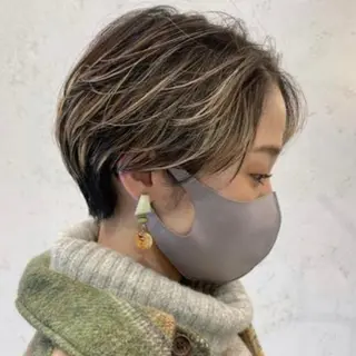 ショート カラー DEAN所属・KEIGO/パーマ ハイトーン/DEANのヘアスタイル