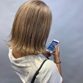 ミディアム カラー 福田 舜のヘアスタイル
