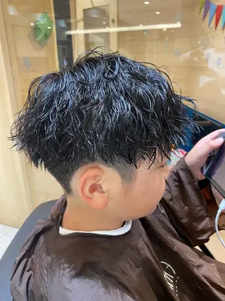 ショート パーマ メンズ キッズ Seaツイスト/ ユウガのヘアスタイル