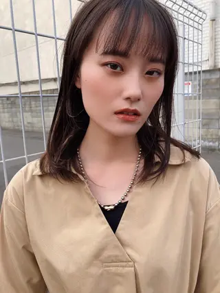 ミディアム カラー 田中 あかねのヘアスタイル