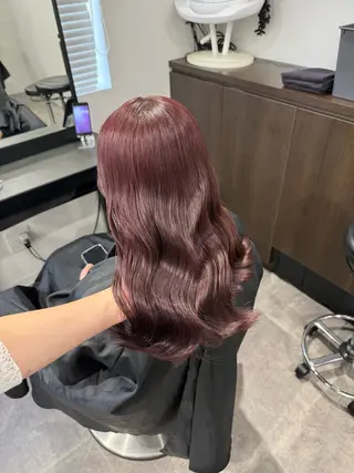 ロング カラー ヘアアレンジ 💗暖色特化ピンク/ 赤髪💗HARUNAのヘアスタイル
