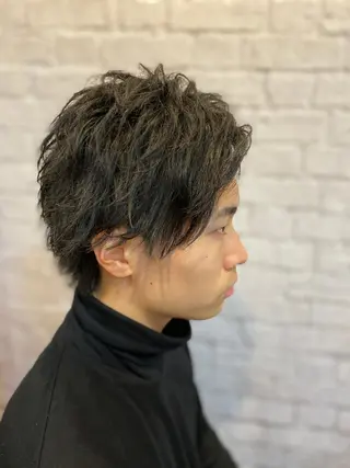 ミディアム カラー パーマ メンズ 💈メンズ特化 副店長松浦一聖💈のヘアスタイル
