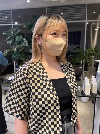 ミディアム 斉藤 瑞恵のヘアスタイル