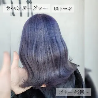 ミディアム カラー ブリーチ+髪質改善 縮毛矯正/佐伯 駿のヘアスタイル