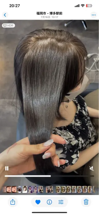 セミロング カラー miyu🎀まつ毛 透明感カラーのヘアスタイル