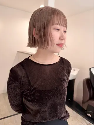 ショート カラー ベージュデザイン パーマKaito🌸のヘアスタイル
