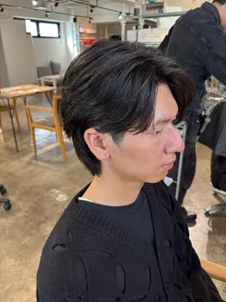 ショート パーマ メンズ become men's hair 名駅店所属・名駅/フェザーパーマ 韓国ヘア/森岡のヘアスタイル