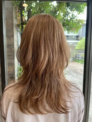 セミロング 赤み消しカラー 🩵かりんのヘアスタイル