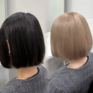 ミディアム カラー ハイトーン/ 髪質改善/上質艶髪のヘアスタイル