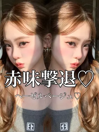 ロング カラー 透明感カラー✨🩵 韓国ヘアkanatoのヘアスタイル